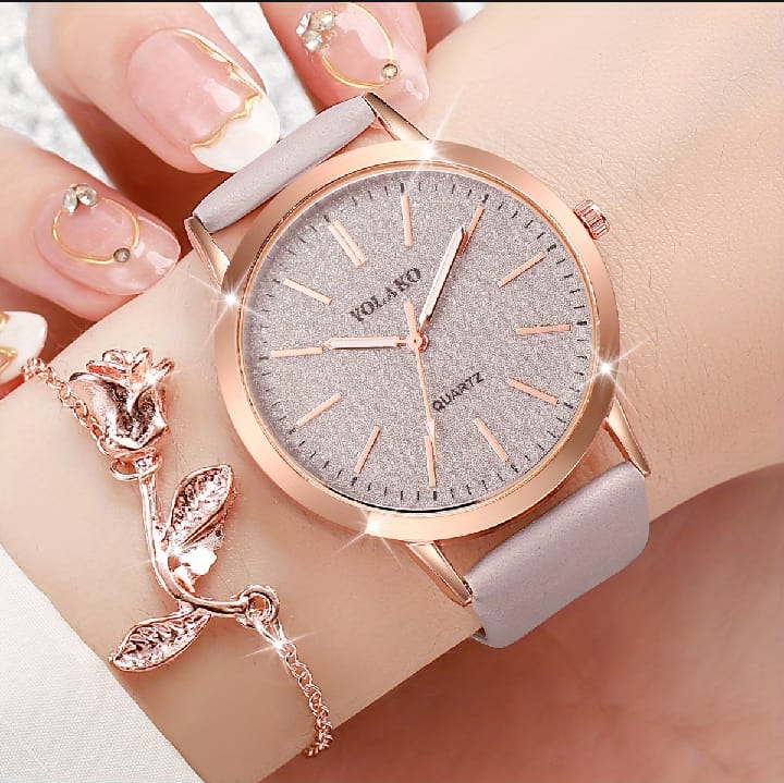 Rose Gold Harmony: Classic Watch & Delicate Bracelet