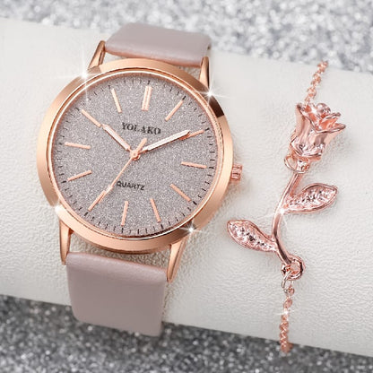 Rose Gold Harmony: Classic Watch & Delicate Bracelet