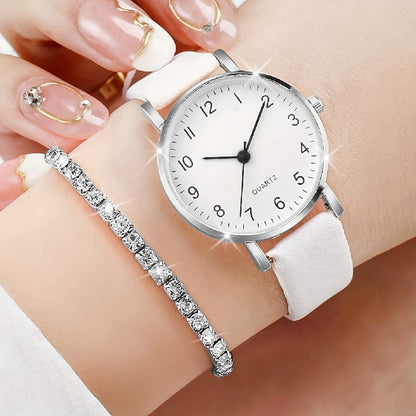 Silver Serenity: Sophisticated Timepiece & Jewelry Set