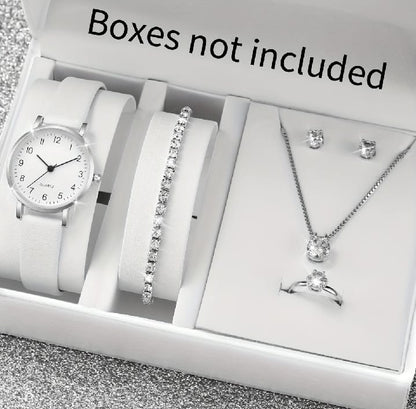 Silver Serenity: Sophisticated Timepiece & Jewelry Set